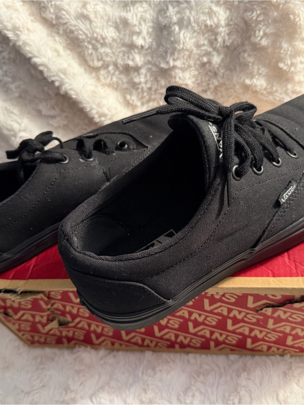 Vans Black Low-Top Canvas Sneakers for Men Gently used.